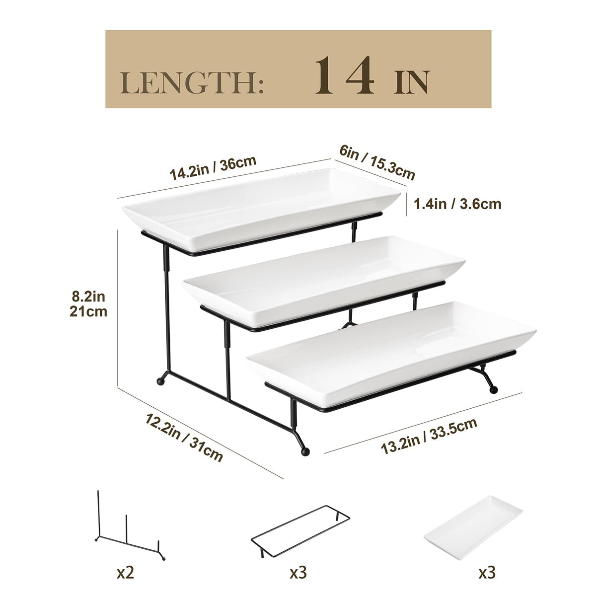 MALACASA porcelain cupcake stand ideal for brunch and parties