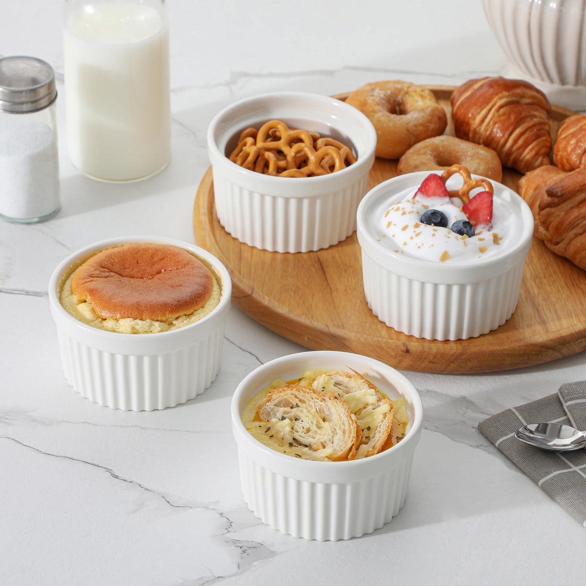 MALACASA porcelain even-heat ramekins: distributes heat evenly for consistent results