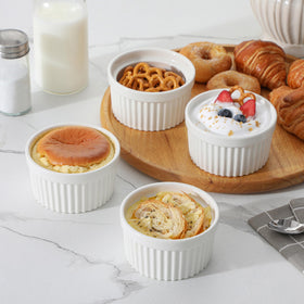 MALACASA porcelain even-heat ramekins: distributes heat evenly for consistent results