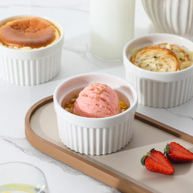 MALACASA porcelain ramekins stay cool to the touch and insulate well