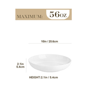 MALACASA porcelain bowls with wide shallow design for easy serving