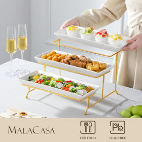 MALACASA porcelain tray close-up shows smooth, food-safe finish