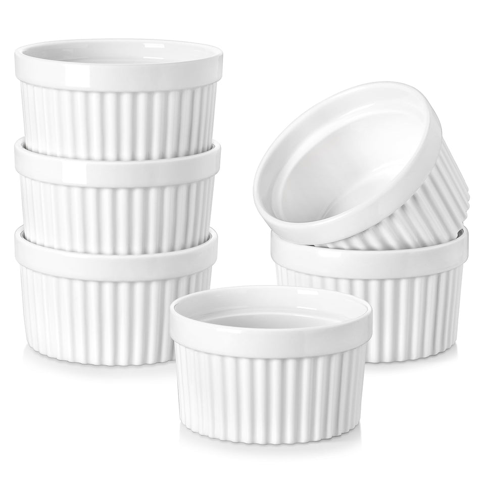 MALACASA 10oz oven-safe ramekins for baking and serving