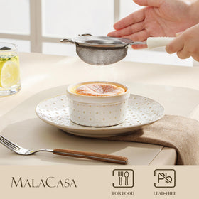 MALACASA 6oz ramekins compact 4x2 inch size for individual portions