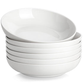 MALACASA regular-series large pasta bowls 42oz white ideal for hearty portions.