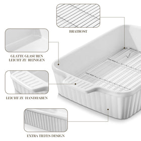 MALACASA roasting rack helps reduce grease for healthier, crispier results.