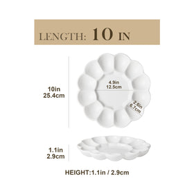 MALACASA round white ceramic egg platter for elegant holiday displays