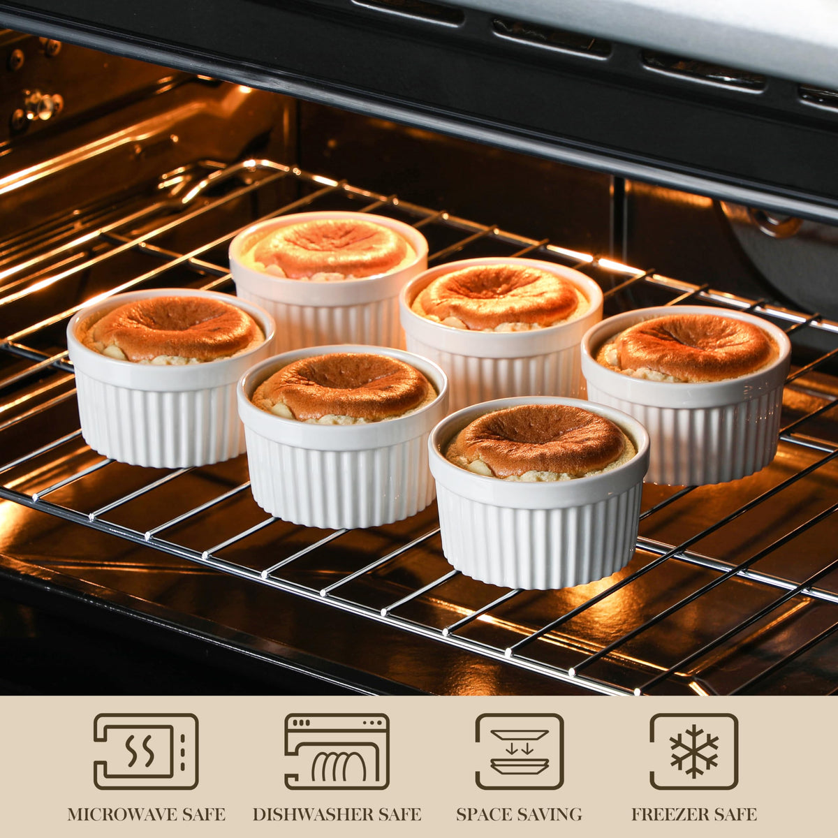 MALACASA souffle dishes: great for light, airy desserts with steady oven performance