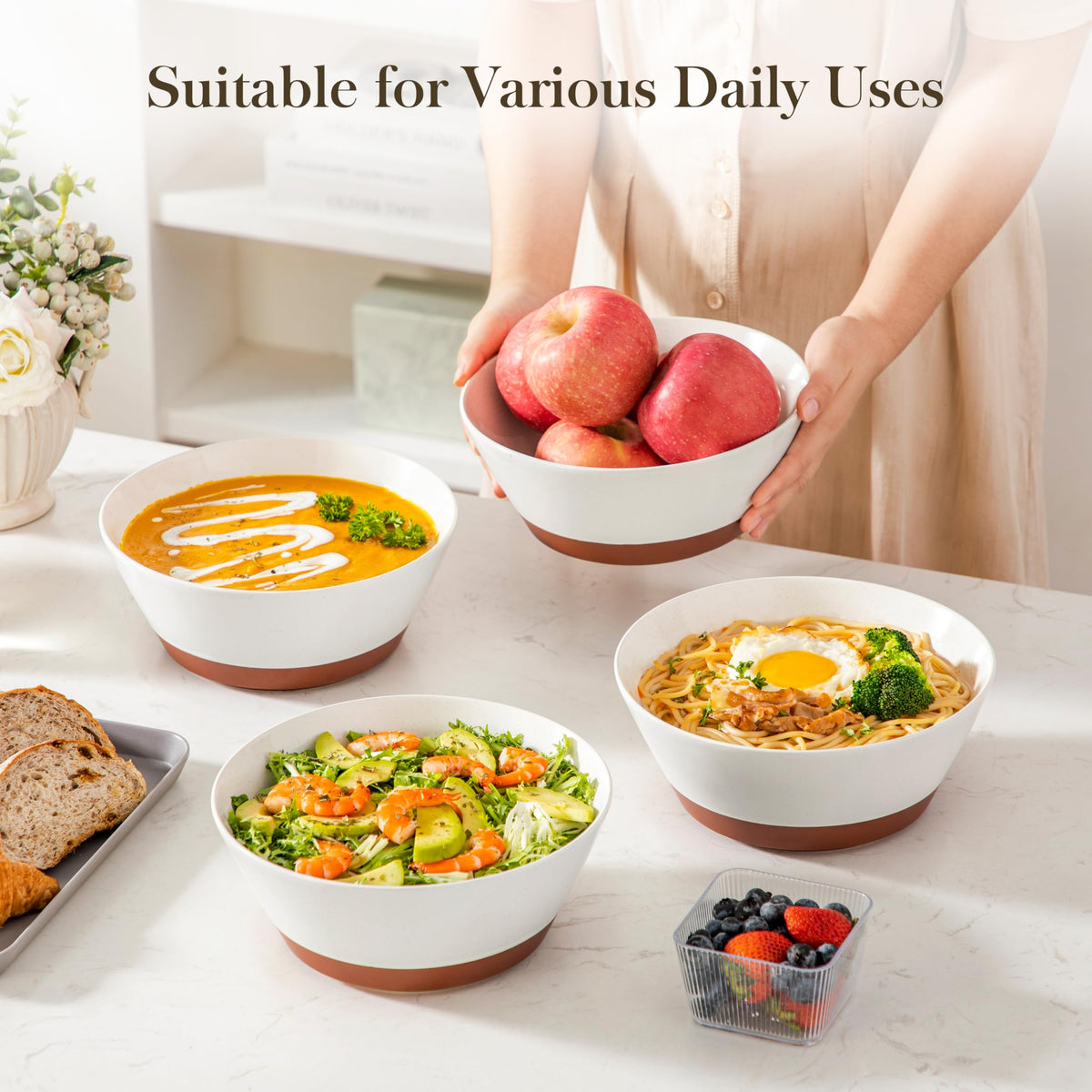 MALACASA soup bowl, microwave-safe for quick reheating