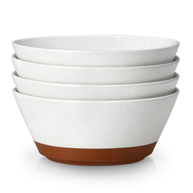 MALACASA vanilla-white speckled deep bowls inside view, 36oz capacity
