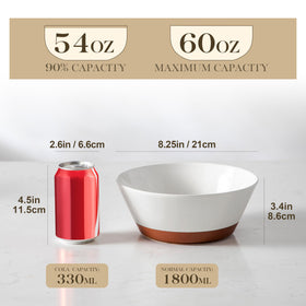 MALACASA speckled deep bowls with white and brown base for stylish meals