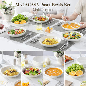 MALACASA stackable bowls save cabinet space in modern kitchens.