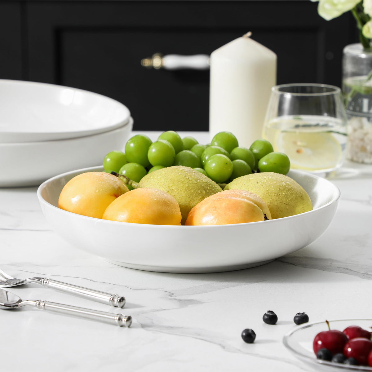 MALACASA stackable porcelain bowls saving cabinet space