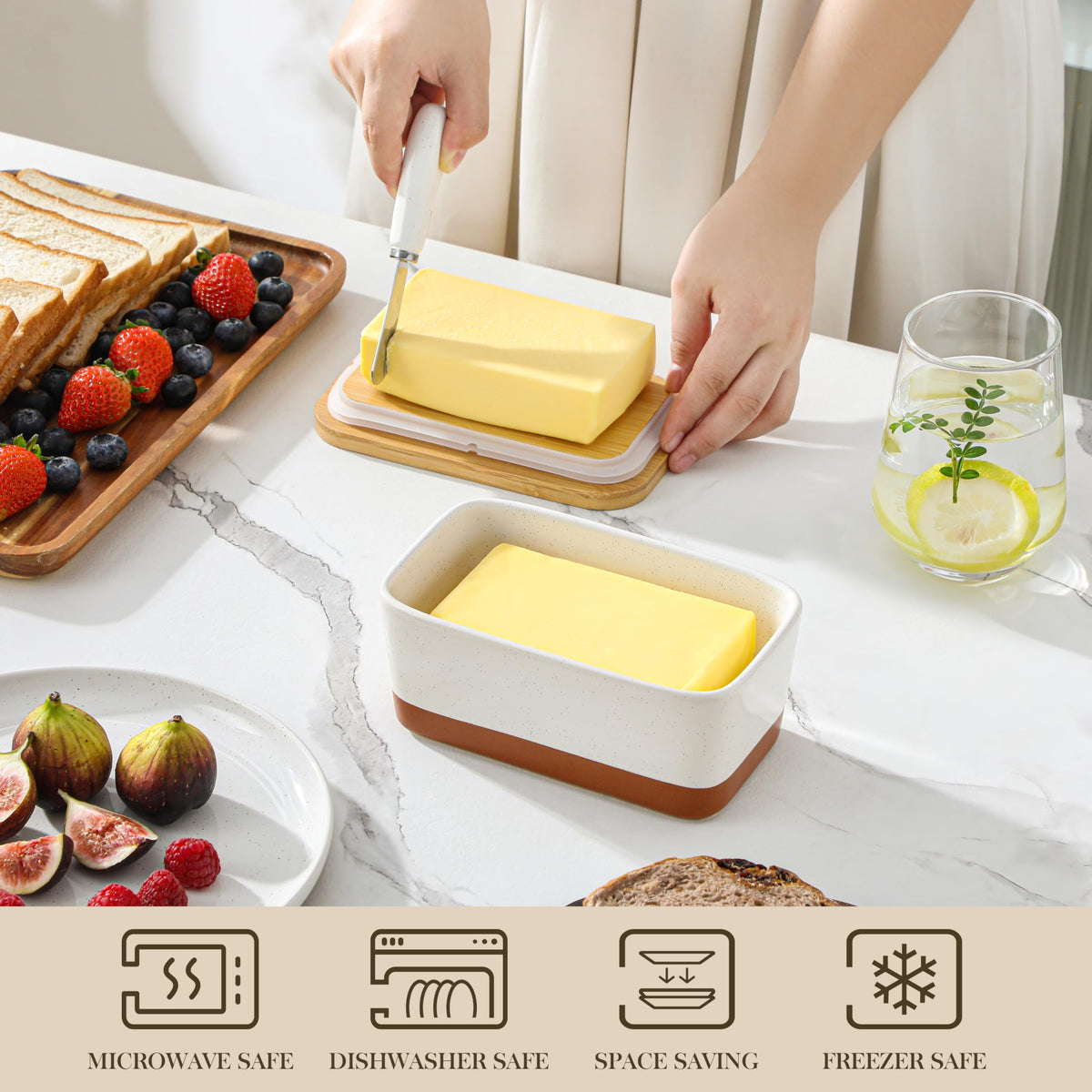 MALACASA Tara airtight ceramic keeper prevents odors and dust