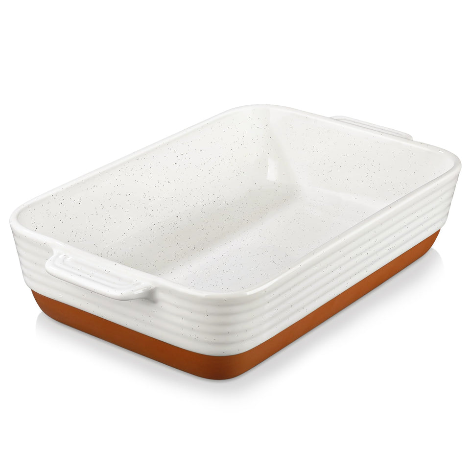 MALACASA Tara baking dish showing generous capacity for family-size casseroles and lasagna.