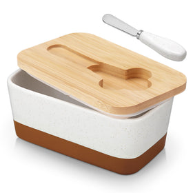 MALACASA Tara butter dish with lid showing airtight storage for fresh butter