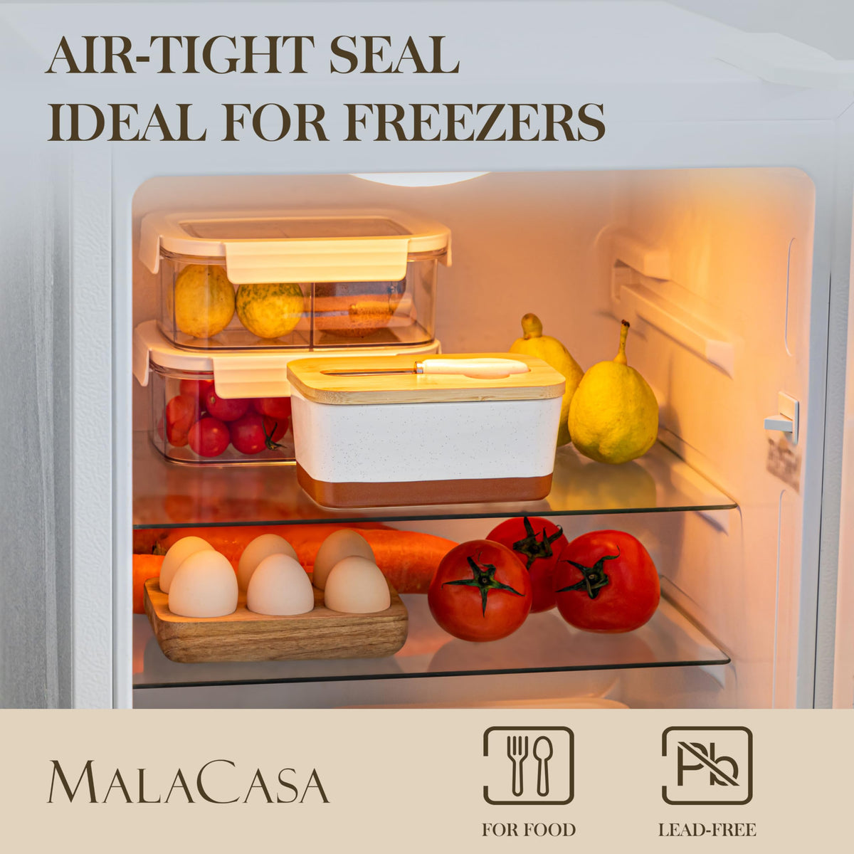 MALACASA Tara butter knife included for easy spreading