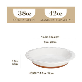 MALACASA Tara pie pan inside glaze ensures easy release and quick cleanup.