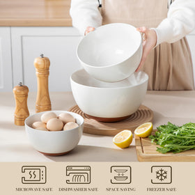 MALACASA Tara ceramic serving bowls for stylish family meals