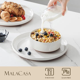 MALACASA Tara 26 oz cereal bowl for generous portions.