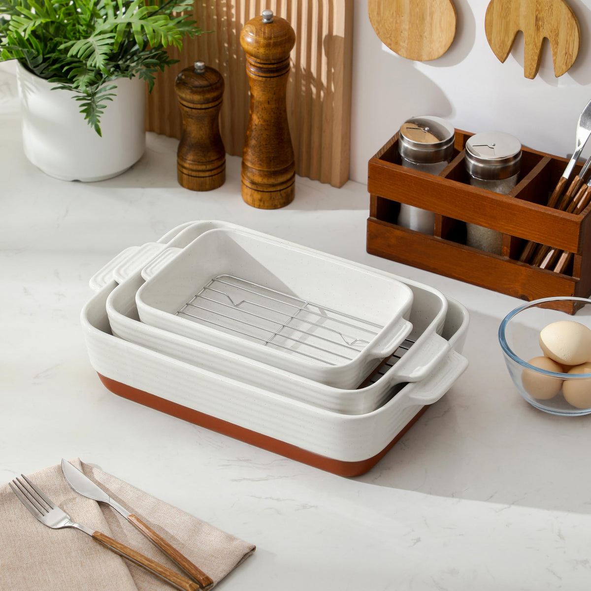 MALACASA Tara easy-clean glaze resists stains and wipes clean after use