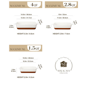 MALACASA TARA 13-inch rectangular baking dish ready for family meals
