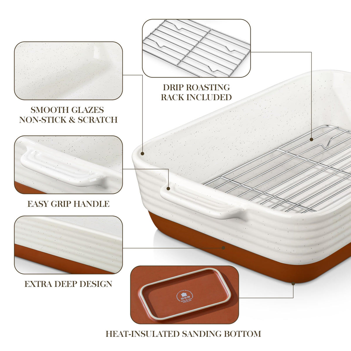 MALACASA Tara sesame seed pattern adds warm, elegant style to your kitchen