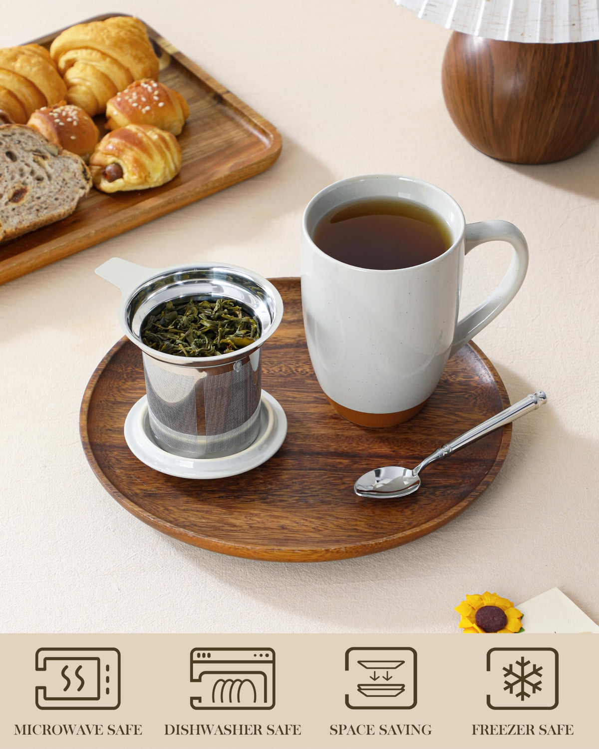 MALACASA 18 oz capacity for generous brews at home or in the office