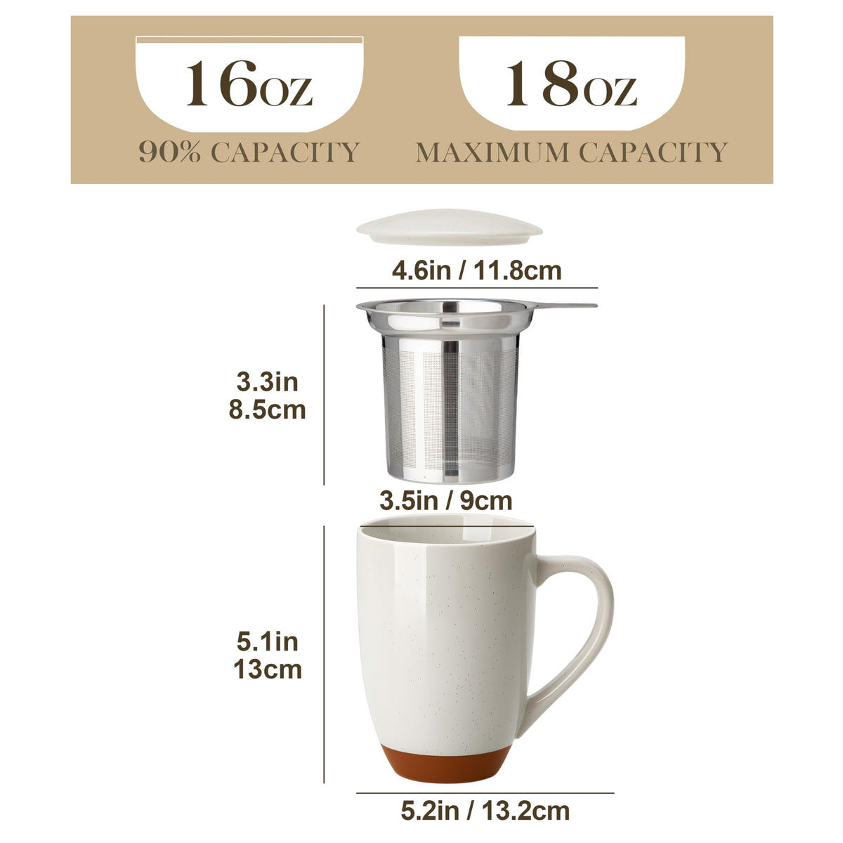 MALACASA mug lid acts as coaster, keeps surfaces clean during steeping