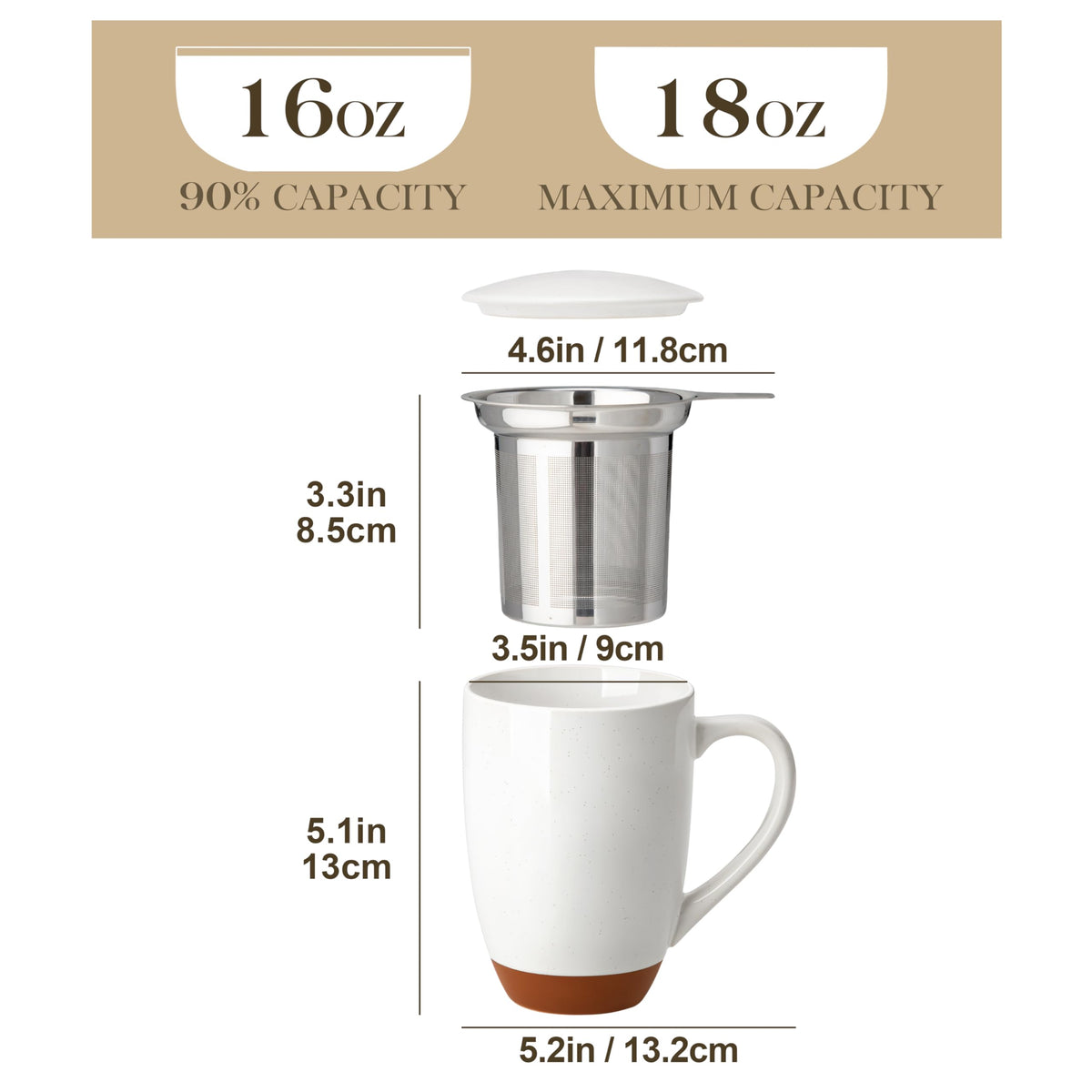 MALACASA ceramic mug with speckled glaze highlights warm, modern kitchen aesthetic.