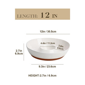 MALACASA white ceramic serving platter ideal for appetizers and snacks.
