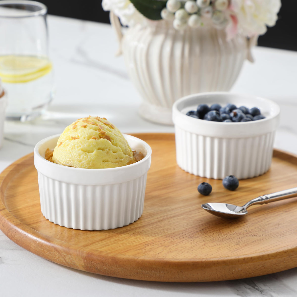 MALACASA white ramekins show clean, minimal style for everyday baking and serving.