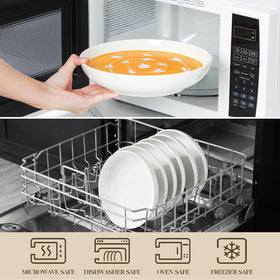 MALACASA wide shallow design prevents spills during meals.