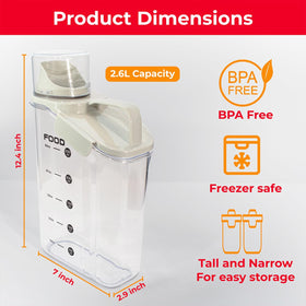 Pet food storage with airtight seal and ergonomic pouring