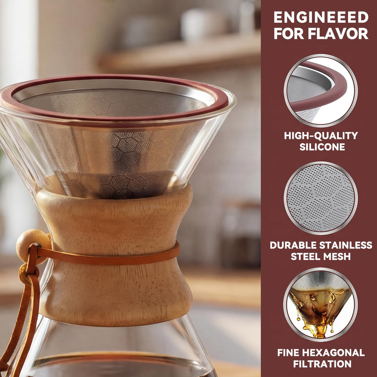 Malihoo coffee filters are Bodum-compatible, enabling quick setup and reliable filtration.