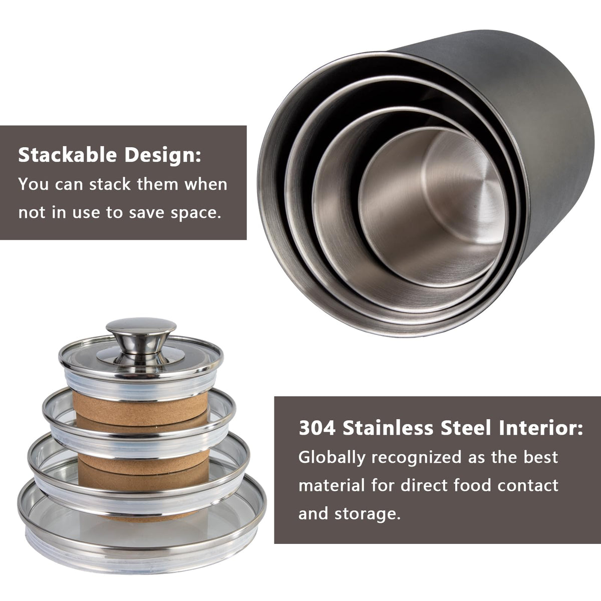 Anti-fingerprint lid keeps Malmo canisters clean and modern.