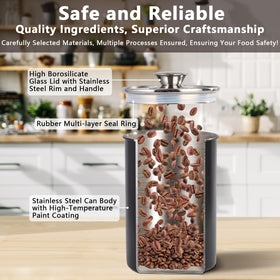 Transparent window on Malmo canister lets contents be seen at a glance.