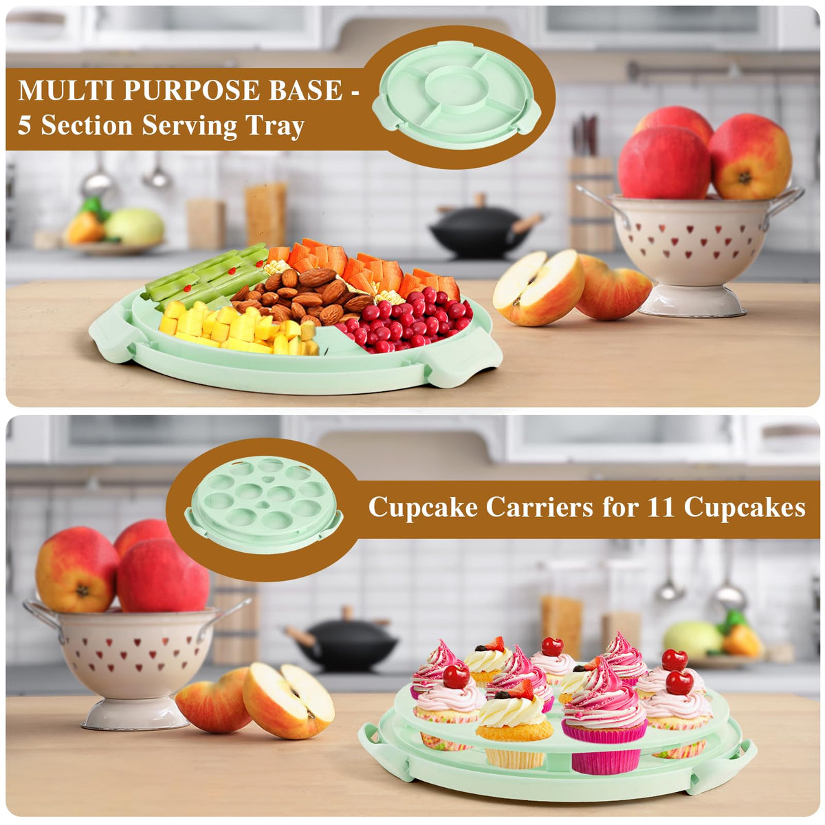 Mamajardin base shows a 12-inch diameter tray for generous servings.