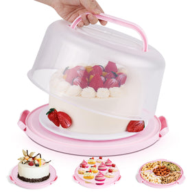 Mamajardin cake container with lid and handle for secure transport.