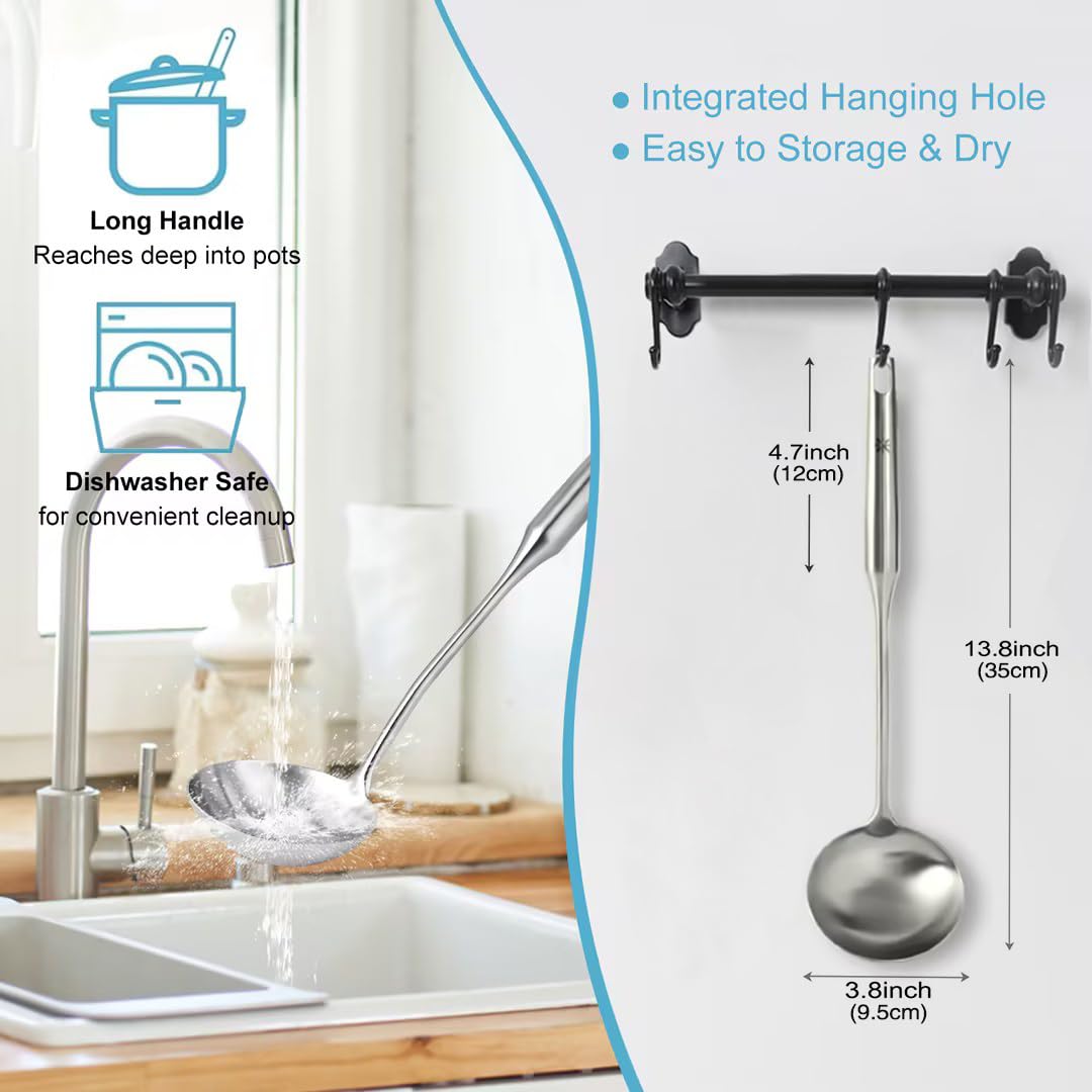 Mamajardin multipurpose ladle suitable for wok, pasta, and sauces in busy kitchens.