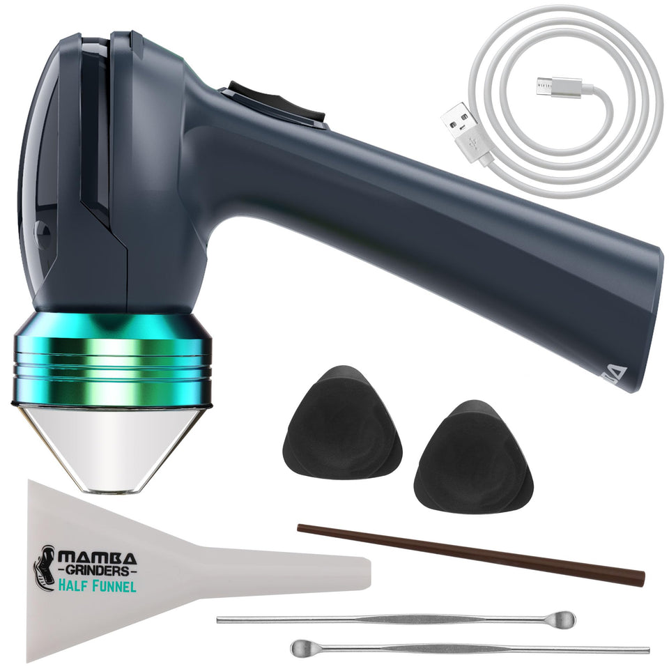 Mamba electric grinder with USB recharge for quick, mess-free spice prep.