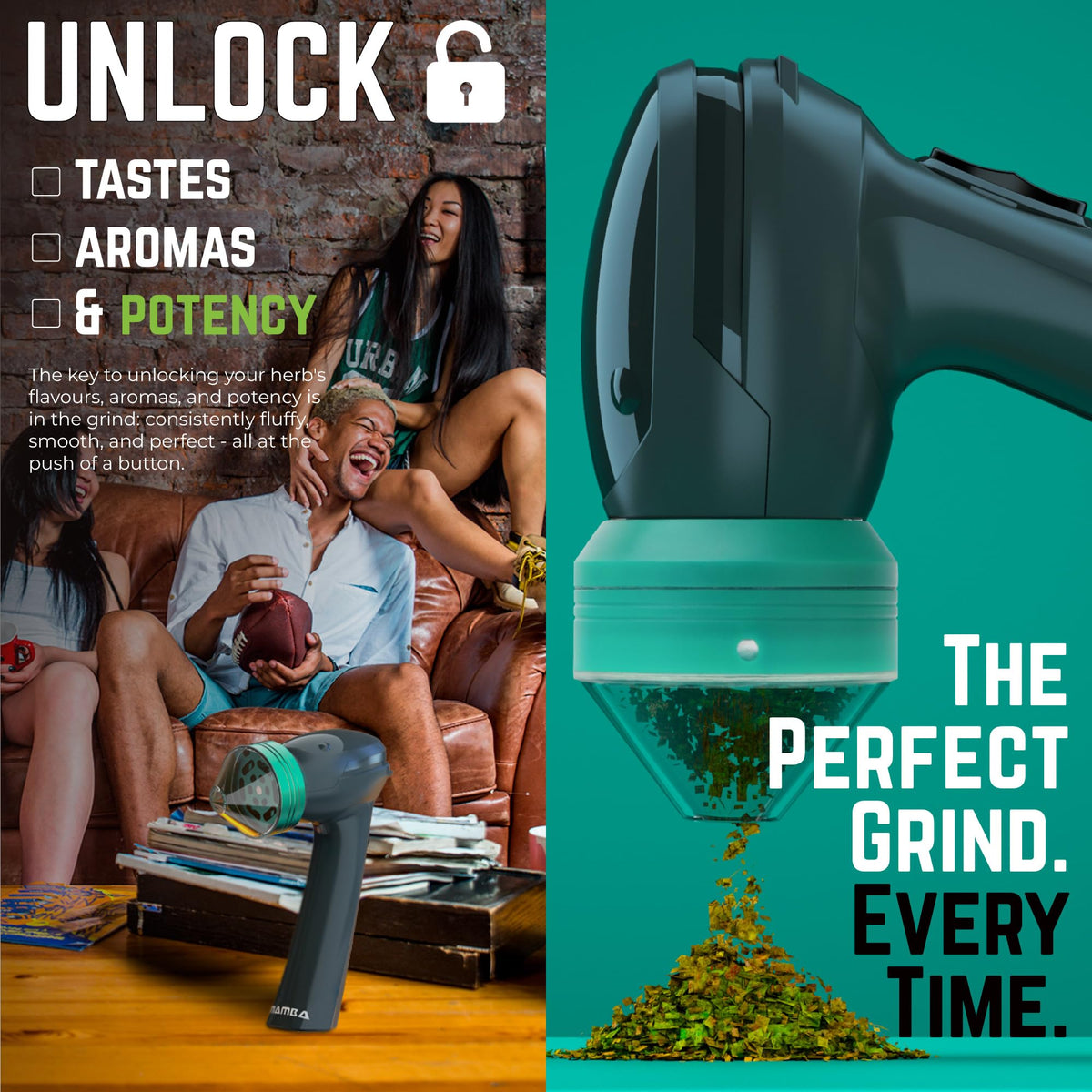 Mamba Lite battery compartment emphasizes 600 mAh Ni-MH power for fast grinding.
