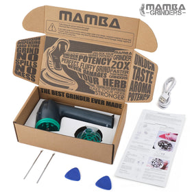 Mamba Lite in-use shot ready for quick pinch grinding of dried herbs.