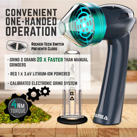 Mamba Loader XL compact holding shows portable kitchen grinder on the go.