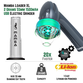 Mamba Loader XL top view highlights simple controls and reliable USB recharge.