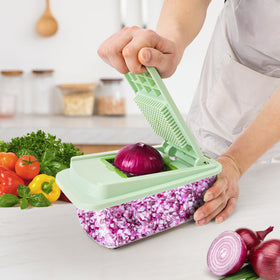 MAMICOOKER with 8 blades ready for diverse slicing and dicing tasks