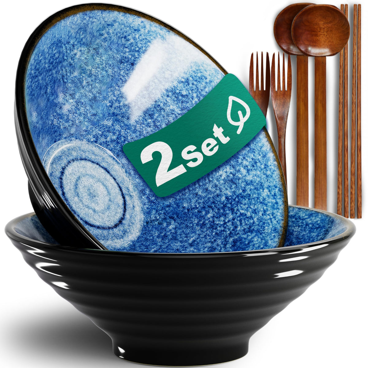 Mangmong 8 inch ceramic ramen bowl with pattern design for stylish serving