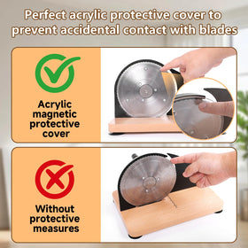 Mangoct acrylic blade cover keeps blades safe after use.