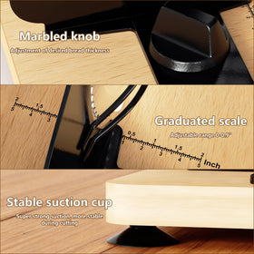 Mangoct suction cup stabilizes the slicer on the countertop during slicing.