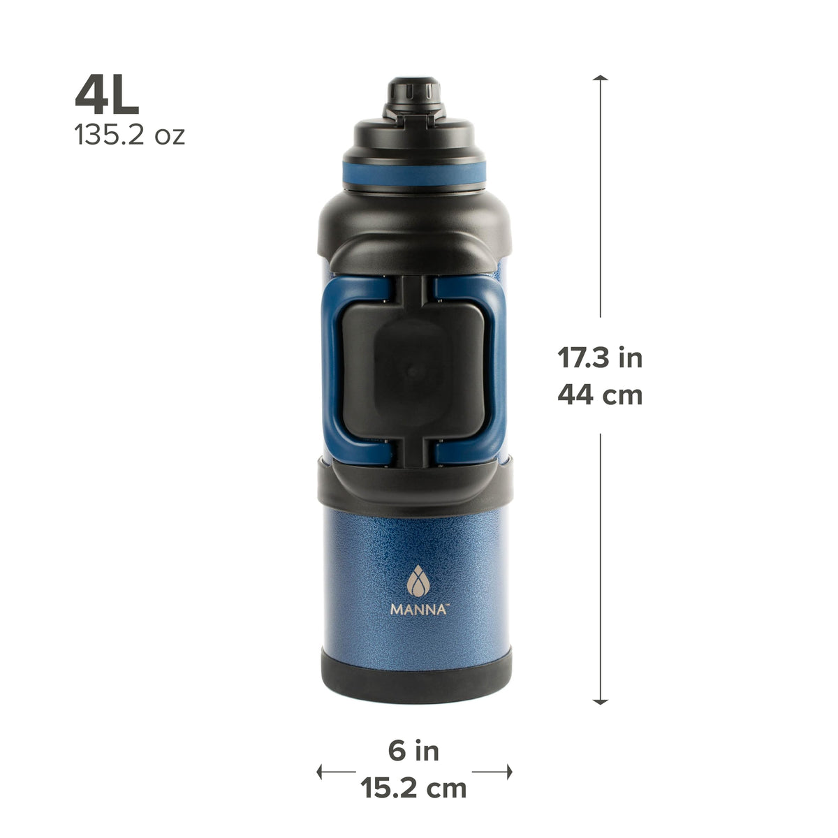 Manna Titan 4L Sapphire cap and pour spout for easy pouring